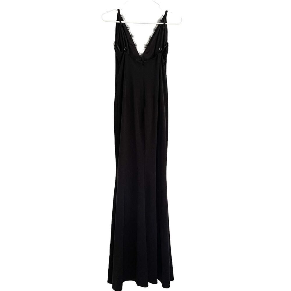 Katie May Saylor Feathered V-Neck Gown Black - Picture 6 of 8